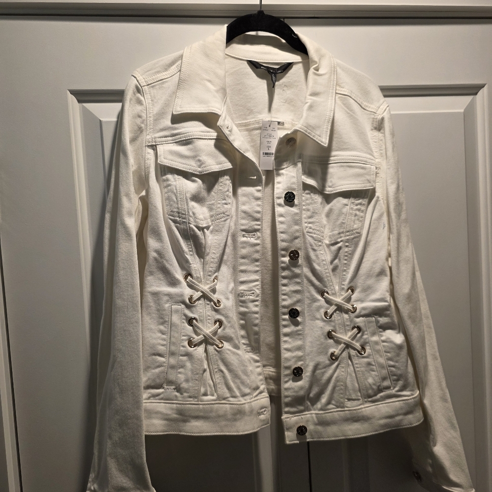 White DENIM JACKET - Picture 3 of 9